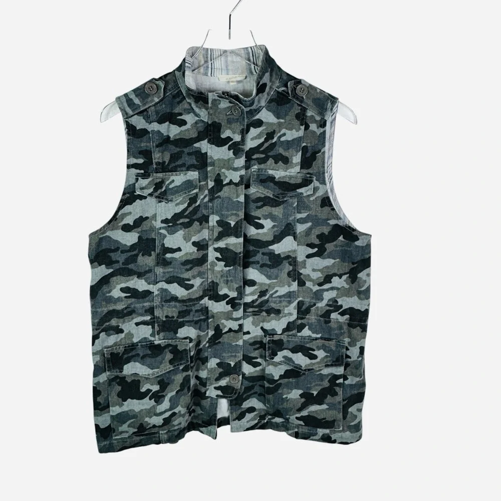 Mystree Camo Army Vest 100% Cotton Trendy Stylish Streetwear Women's Size Large - Picture 2 of 14